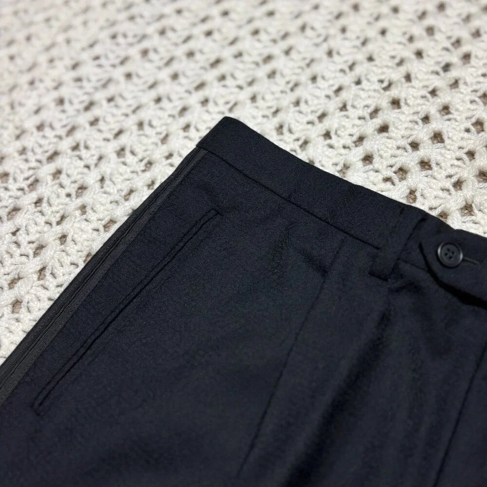 Valentino‎ Garavani VTG Dress Pants Black Straight Leg Flat Front Mens W34x31